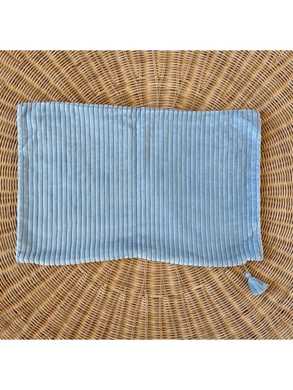Serena & Lily Corduroy Pillow Cover (Sample/No Tags) (14”x22”)-Coastal Blue